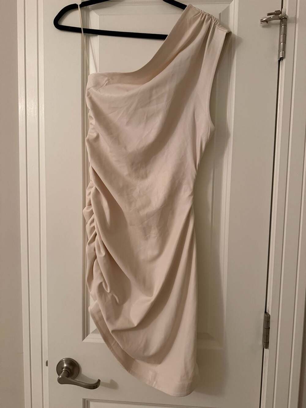 Susana Monaco One-Shoulder Ruched Mini Dress Cream Size S